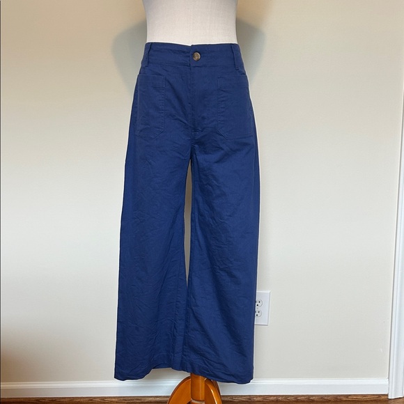 Women's Blue Cropped Pants - Picture 1 of 3